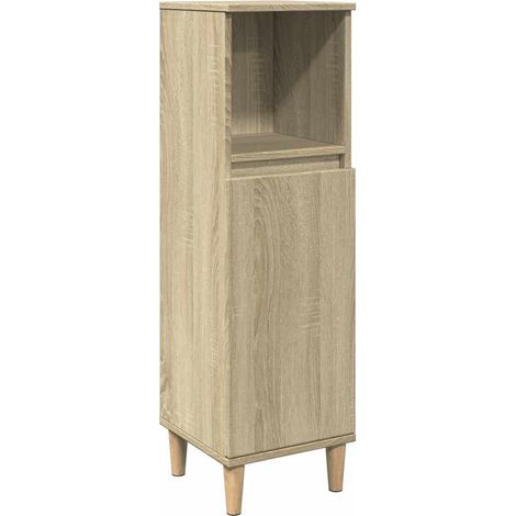 Armario de baño madera contrachapada roble Sonoma 30x30x100 cm vidaXL