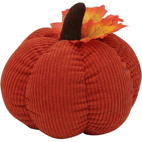 Lot de 3 coussins citrouille doux et mignons en peluche décorative en velours côtelé pour Thanksgiving et Halloween (1/4)