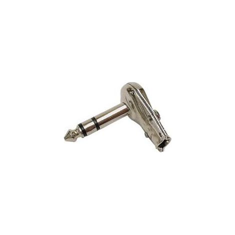 JACK MACHO 6.35mm ACODADO ESTÉREO NIQUELADO