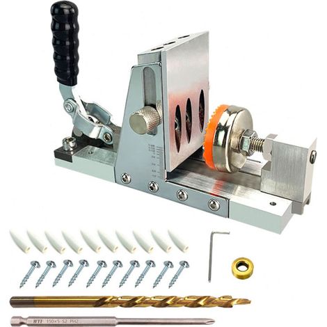 Plantilla para bolsillos de 9,5 mm – Ángulo y profundidad ajustables – Posicionador – Perforador – Herramienta de carpintería para bricolaje