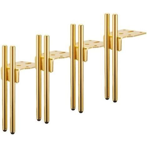 Lot de 4 Pieds de Meubles Doré 15cm Pied de Rechange pour Canapé Armoire avec Tapis Antidérapante (1/5)