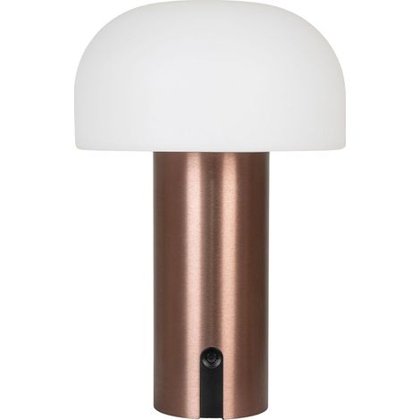 Soham Outdoor Lampe LED wiederaufladbar weiß, Kupfer Dekor.