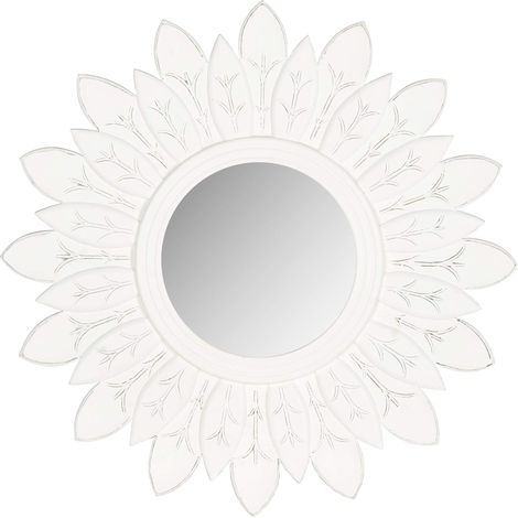 Miroir Mural Suspendu Décoratif pour Le Salon, La Chambre à Coucher, Le Couloir, Blanc, 76 x 2 x 76 (1/2)