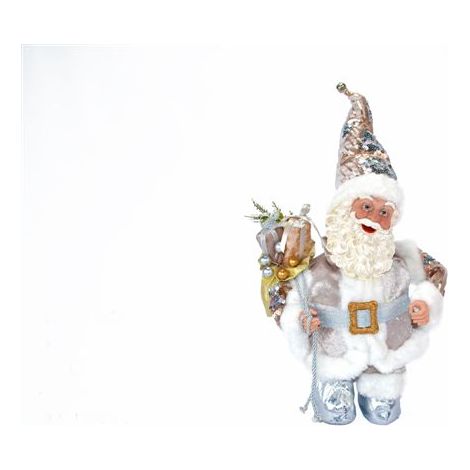 Babbo Natale Decorazione Natalizia con Carillon Argento 45 cm (1/2)