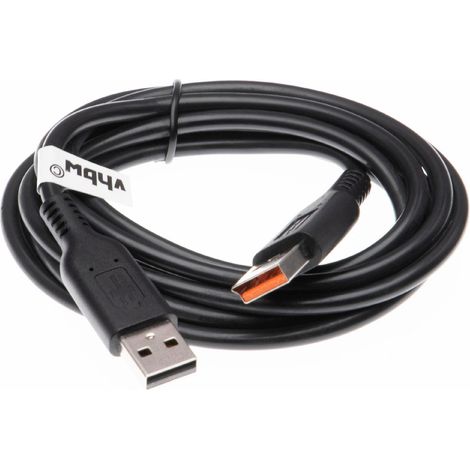 vhbw USB-Kabel kompatibel mit Lenovo Yoga 900-13ISK, 700-14ISK, 900 13, 700-12IKB, 900-13ISK2 Tablet - Datenkabel 2in1 Ladekabel, 100cm Schwarz (1/3)