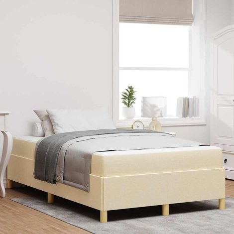 Estructura de cama con colchón Crema 120 x 190 cm tela