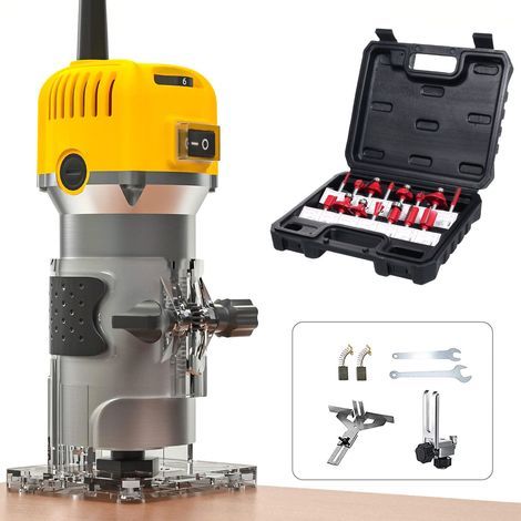 Compact 800W Milling Machine, 30000 RPM Variable Speed - With 15 Blades, For Trimming, Engraving, Grooving - DIY Workshop, Furniture Making (1/5)