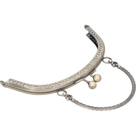 Fermoir de Sac Demi-Cercle en Métal Bronze, Serrure 16,5cm pour Poignée DIY Accessoires Sac à Main (1/5)