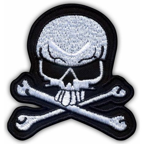 Aufnäher mit Totenkopfmotiv – selbstklebende Rückseite – gestickter Aufnäher/Abzeichen/Emblem