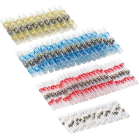 100 PCS Connecteur De Fil De Soudure, Thermorétractable Terminaux Électriques Isolés Électrique Marine Connecteurs De Cuivre U (1/4)