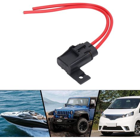Packung mit 6 wasserdichten Inline-Sicherungshaltern, Spezifikation 12AWG, ATC/ATO 30A Flachsicherungshalter, geeignet für Stromversorgungssysteme in Fahrzeugen, Booten und schweren Bussen. (1/5)