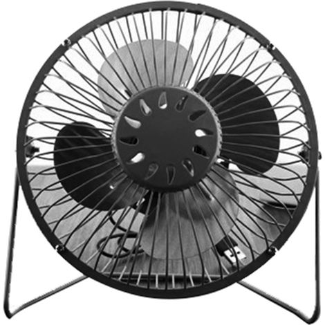 Mini ventilateur de bureau de 4 pouces, chargement USB, petit circulateur d'air personnel en métal, refroidissement noir. (1/5)