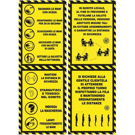 KIT SICUREZZA ANTICOVID ADESIVI CALPESTABILI E SEGNALETICA A MURO (1/2)