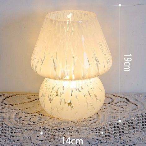Lampe champignon - lampe de table de chevet en verre, 5 V USB (trois couleurs) télécommande gradation + minuterie éteinte, 3000-6500k (1/5)