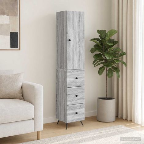 vidaXL Schrankset 2 pcs Grau Sonoma 34,5 x 34,5 x 90 cm Holzwerkstoff (1/5)