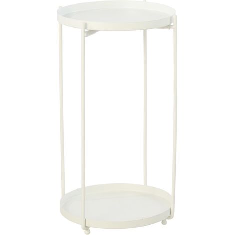 Table d'Appoint en Métal "Robt" 46cm Blanc
