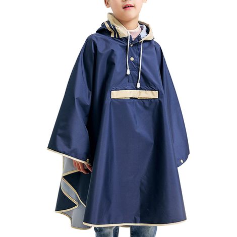 Impermeable infantil con capucha ajustable, tejido transpirable, bolsillo en el pecho y para uso diario. (1/5)