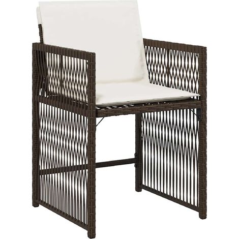 vidaXL Sedie da Giardino con Cuscini 4 pz Marroni in Polyrattan (1/5)