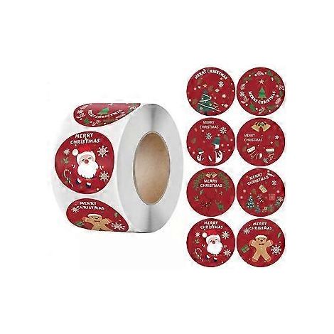 Rollen Geschenkverschluss-Etiketten, Kartonverschluss-Aufkleber, Weihnachtsgeschenkbox-Selbstklebeaufkleber (2,50 x 2,50 x 0,10 cm)