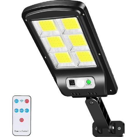 Lampes solaires d'extérieur, 6000 lumens LED Applique murale à capteur de mouvement à énergie solaire - IP67 étanche avec télécommande, lumière de sécurité durable pour mur extérieur, jardin, cour, po (1/5)
