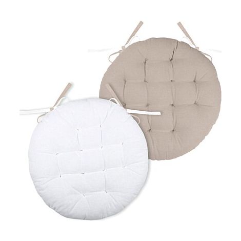 Silla redonda de tela color crudo/lino ø.38cm - Tela