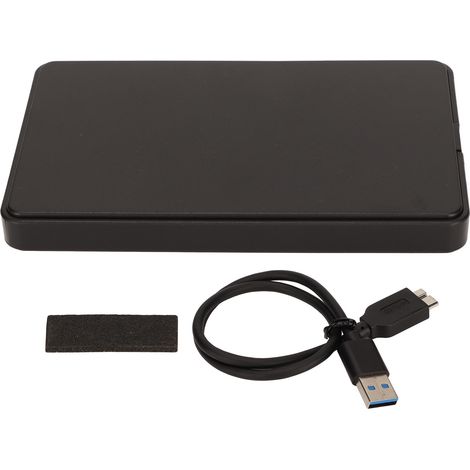 Boîtier externe pour disque dur SSD 2.5 pouces, adaptateur USB 3.0 SATA, interface série, coque noire pour stockage mobile