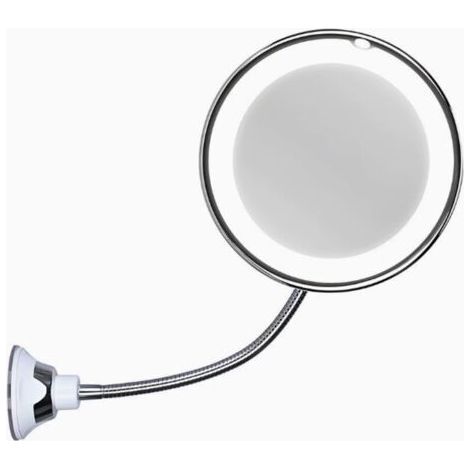 Miroir Coiffeuse grossissant avec lumière LED Rotatif à 360° Miroir Mural avec Bras Flexible et Ventouse puissante Miroir Salle de Bain (1/3)