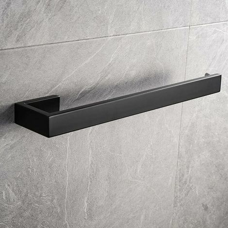 Porte-serviettes mural, anneaux porte-serviettes en acier inoxydable, porte-serviettes de salle de bain, accessoires de salle de bain 31 cm (noir) (1/5)