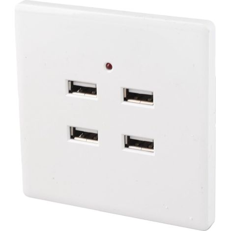 Prise murale USB - 4 ports USB CC 5V pour le bureau à domicile Prise électrique murale pour prise chargeur (110250V) (1/5)