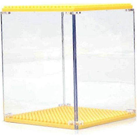 Coffret de Présentation Acrylique 1 Pièce, Vitrine Anti-Poussière avec Socle Gris, Boîte d'Exposition pour Figurines et Briques (1/2)