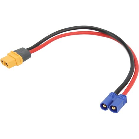 Câble mâle EC3 en cuivre 14 AWG avec gaine de sécurité en silicone plastique vers connecteur femelle XT60H pour modèles réduits de voitures et bateaux radiocommandés (1/5)