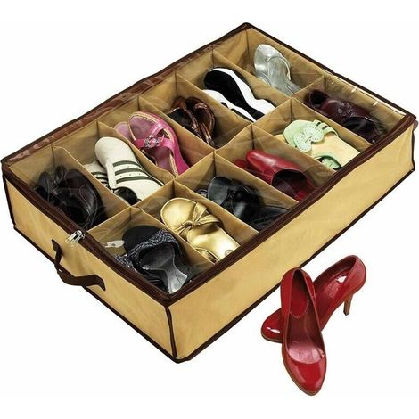 SCARPIERA ORGANIZER SCARPE ULTRA SOTTILE 12 PAIA DI SCARPE SOTTO LETTO