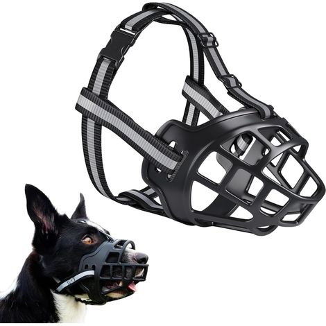 Muzzle for Dogs, Dog Muzzle with Adjustable Straps Anti Barking Muzzle to Prevent Bites Chewing and Barking for Small Medium and Large Dogs (Size 3) (1/5)
