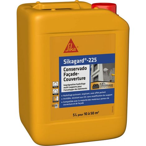 Imprégnation hydrofuge Sikagard-225 Conservado façade-toiture 5L – Résines silane/siloxane – Protection durable contre intempéries