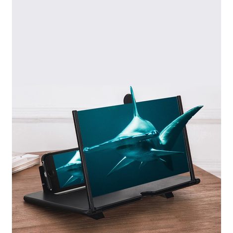 Handy Bildschirmlupe 12 Zoll Handy Bildschirmvergrößerung Faltbarer Telefon Bildschirmlupe für alle Smartphone, Geschenke, Schwarz (1/3)