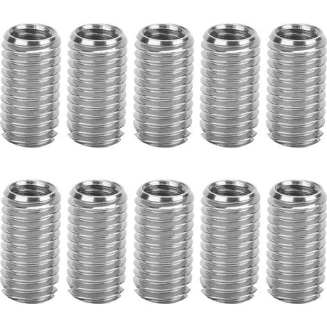 10pcs Intérieur M6 1.0 Extérieur M8 1.25 Longueur 15mm Inserts Filetés à Fente