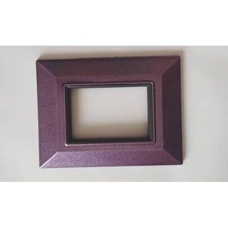 TrAdE Shop Traesio - Placca Placchetta Placchette Compatibili Per Serie Axolute Bticino Colorate Sq - Viola Metallizzato -4 fori -