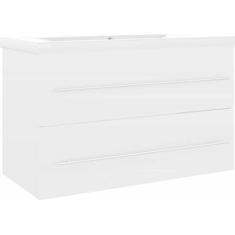 Maison Exclusive - Armoire d'évier avec lavabo intégré Blanc Aggloméré (1/5)