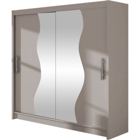 Armario Closico 126, Cachemira, 215x180x58cm, Puertas de armario: Correderas, Número de estantes: 5 (1/4)