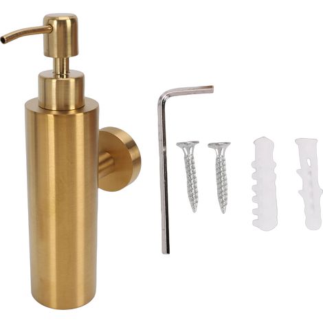 Moderno dispenser di sapone liquido a parete in acciaio inox, per cucina e bagno. (1/5)