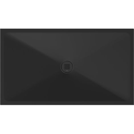 Receveur de douche rectangulaire en céramique 140x80x2cm, noir mat