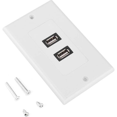 Panneau Mural Double Port USB 2.0 pour Bureau Maison Hôtel Décor Moderne Bâtiment (1/5)