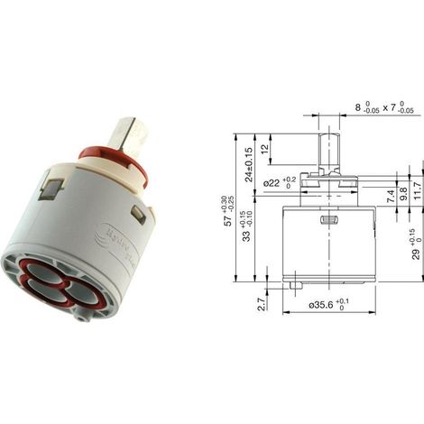 Cartuccia di ricambio per miscelatore diametro 35 Hydroplast B35