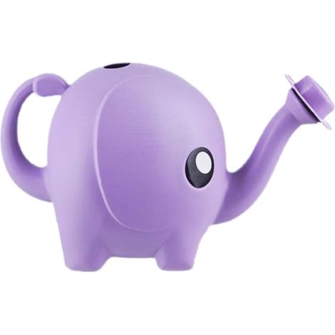 Arrosoir de jardin grand format en forme d'éléphant, violet épais, pour plantes et fleurs, résistant aux intempéries, idéal pour l'arrosage extérieur, design original et décoratif. (1/4)