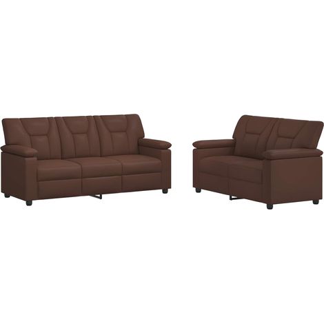 Ensemble de Canapés 2 pcs Marron Simili cuir vidaXL (1/5)