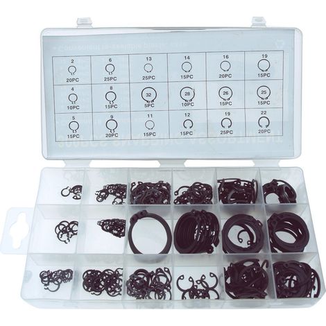 Coffret 300 Pcs Circlips D. 2 à 32 mm - Fixation Intérieure et Extérieure - Usage Professionnel - Beast (1/2)