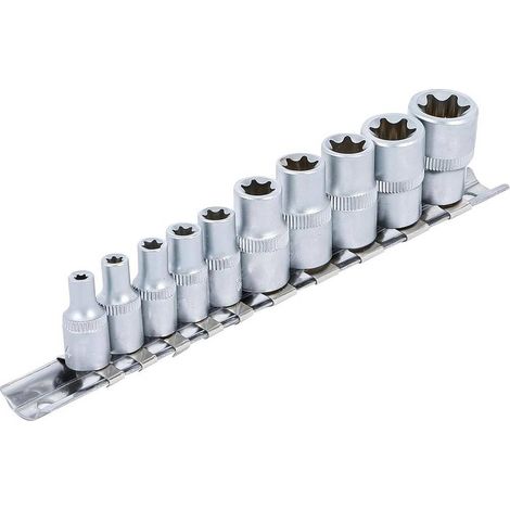 Jeu de Douilles à Profil E 6,3 mm (1/4) - 10 pcs E4 à E16 - Précision et Polyvalence, Acier - D-Work (1/5)