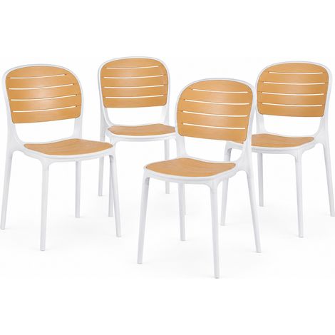 Set 4 Sedie Impilabili in Polipropilene con Schienale Portata 140kg 45x55.5x82cm (1/5)