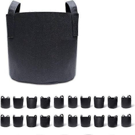 20 lot 2 Gallon Grow Bags tissu pots récipient Aeration tissu pots avec poignées pot pour plantes (1/5)
