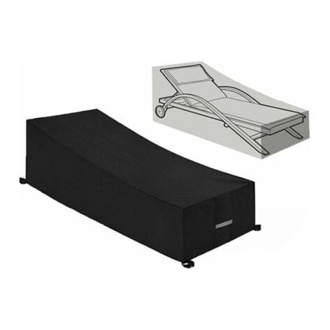 1PC Promotion Housse de Protection , Imperméable, Coupe-Vent, Anti-UV, Tissu Oxford 210D Housse de Protection Bain de Soleil, Transat (210x75x40/80cm) – Noir (1/3)